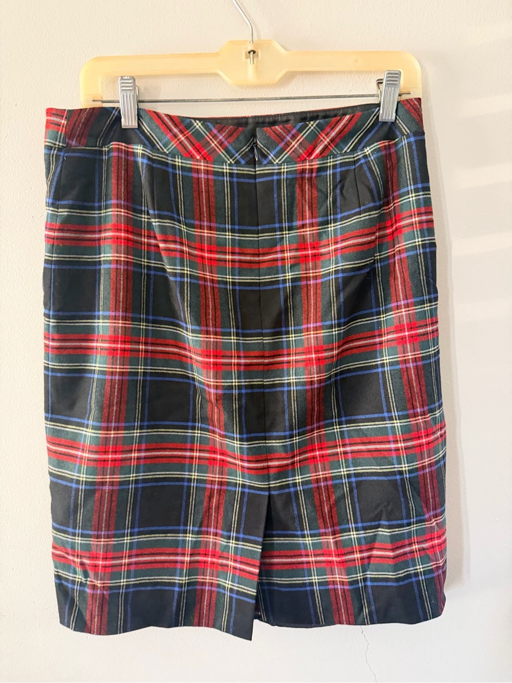 J. Crew Red and Black Plaid Pencil Skirt